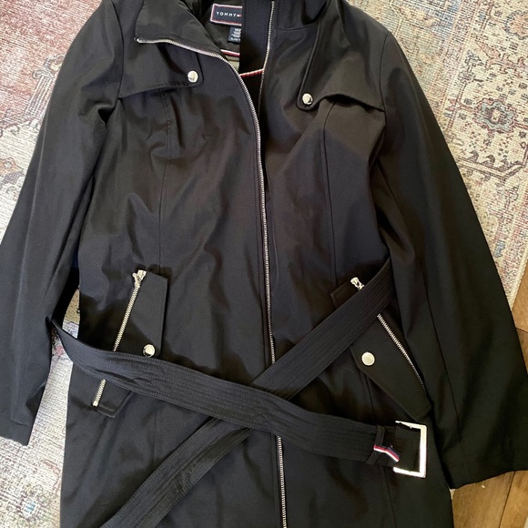 TOMMY HILFIGER Black Rain Trench coat - Picture 1 of 3